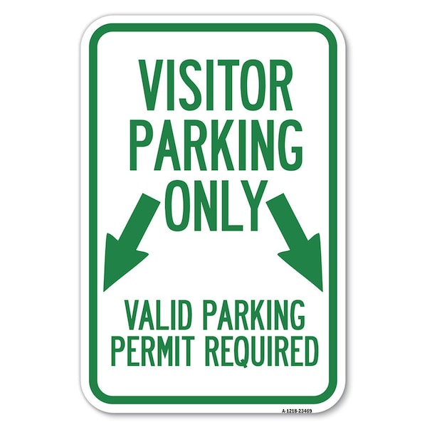 Parking Area Sign Visitors Parking Only Heavy-Gauge Aluminum Sign, 12" x 18", A-1218-23469
